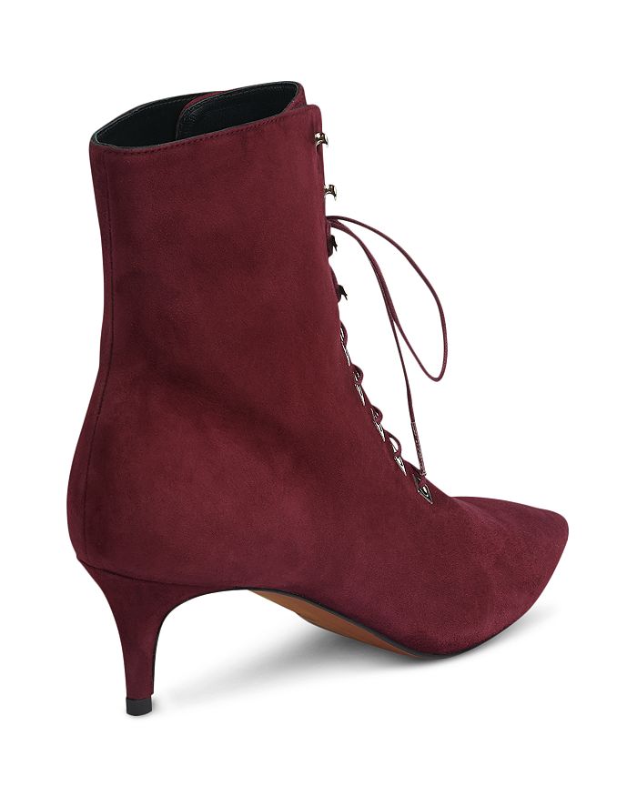 Whistles Women's Celeste Kitten Heel Suede Booties In Dark Red