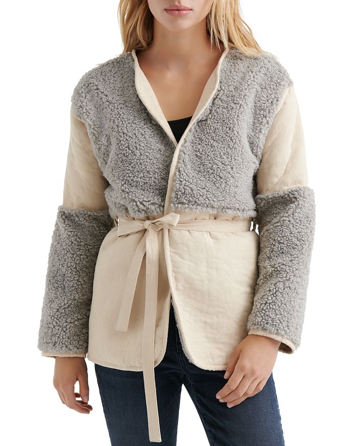 Lucky Brand Faux Shearling Wrap Jacket Bloomingdale s