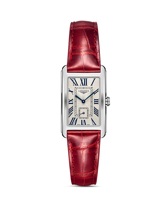 Shop Longines Dolce Vita Watch, 23mm X 37mm In White/red