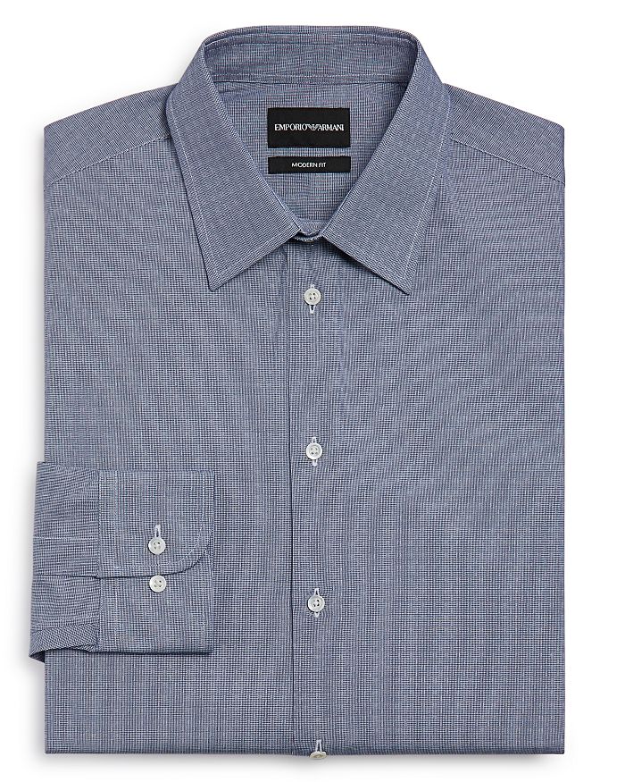 Armani Textured Regular Fit Dress Shirt | Bloomingdale's