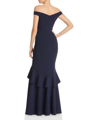 white christmas dresses Off the Shoulder Aqua Open Back Sheath Long Dress – PollyBoutique