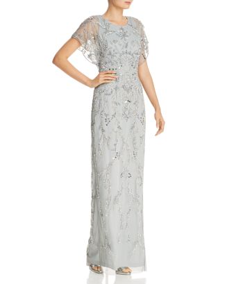 Adrianna Papell Embellished Scallop-Edged Gown | Bloomingdale's
