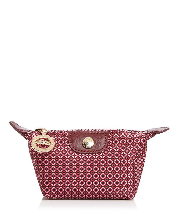 Longchamp Le Pliage Dandy Coin Purse In Fig/gold