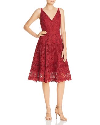 Adelyn Rae Woven Lace Paneled Dress | Bloomingdale's