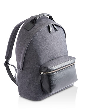 Royce New York Flannel & Leather Backpack In Black/gray