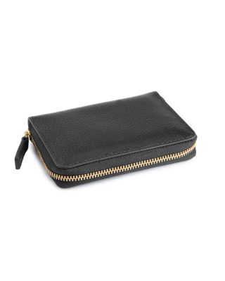 Leather Zip-Around Card Case