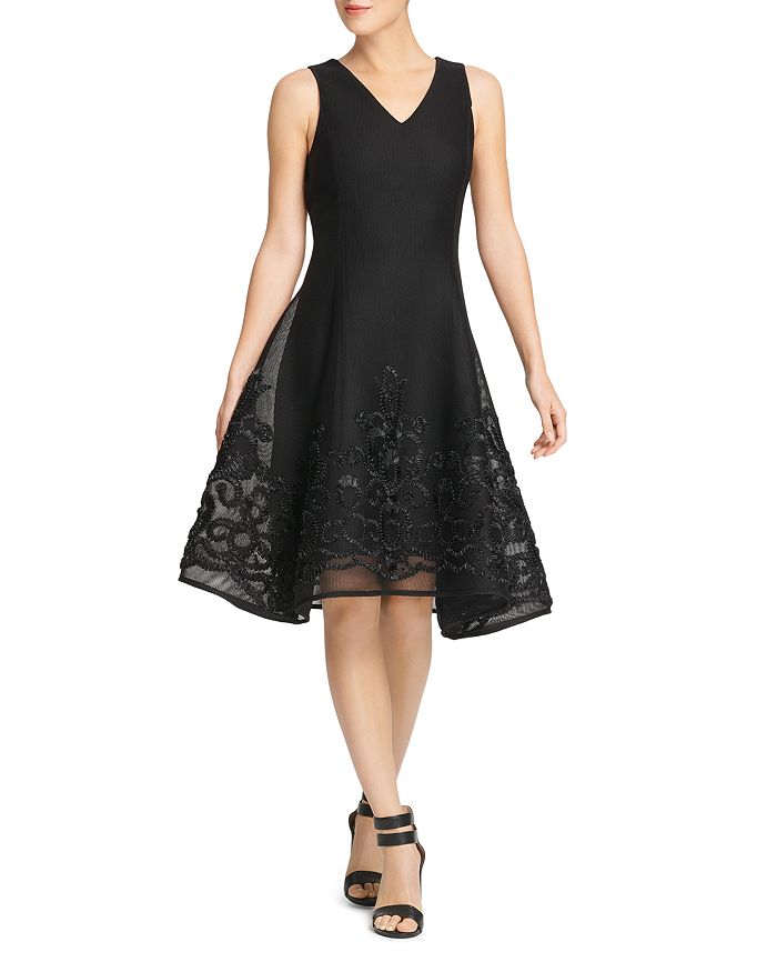 Donna karan fit and flare dress store