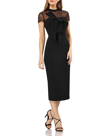 JS Collections Illusion Neck Midi Dress | Bloomingdale's