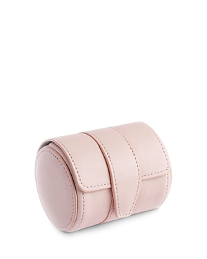 Royce New York Leather Single Watch Travel Roll Case In Light Pink
