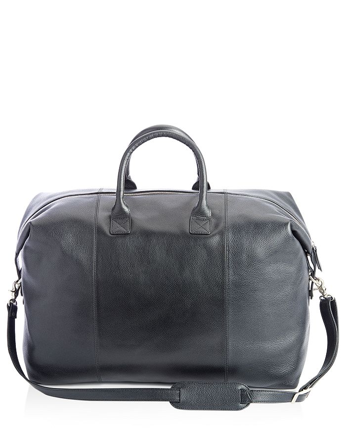 Silver Fox Luxury Weekender Leather Duffle Bag in Houndstooth