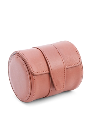 Royce New York Leather Single Watch Travel Roll Case In Tan