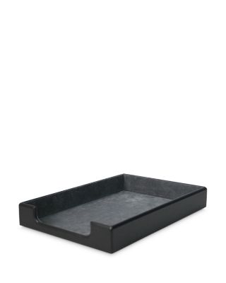 Leather Desktop Letter Tray Organizer