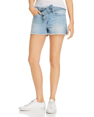 frame le cutoff denim shorts