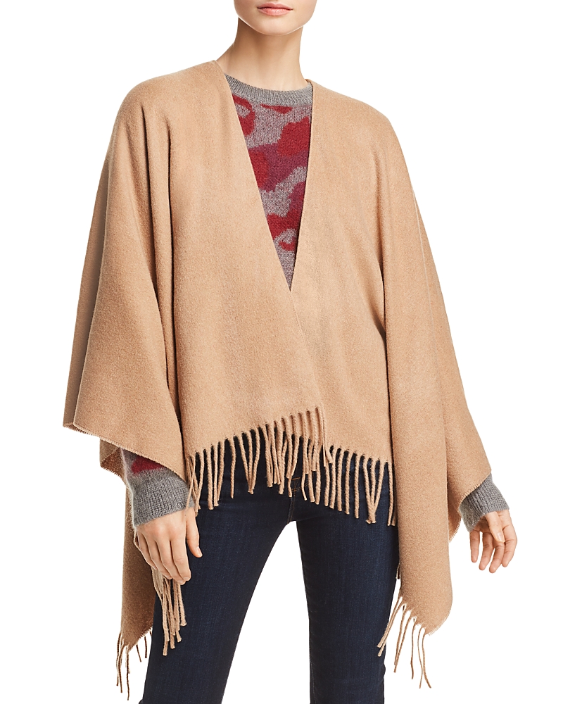 Rag & Bone Cashmere Poncho In Heather Camel