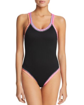 ribbed black swimsuit