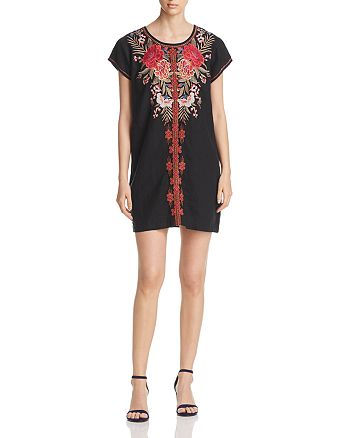 Johnny Was Burke Embroidered Linen Shift Dress | Bloomingdale's