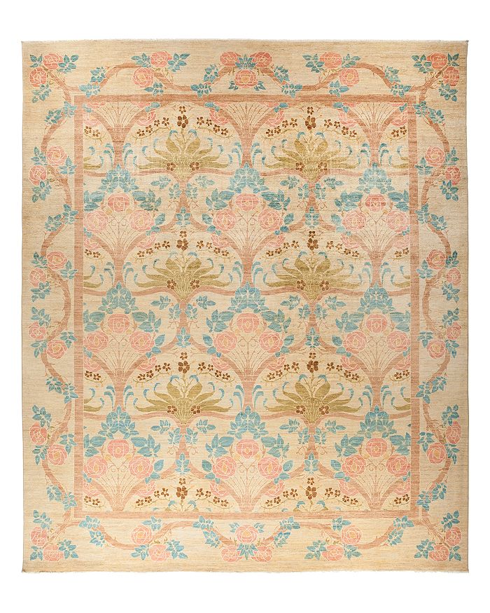 Bloomingdale's Solo Rugs Arts & Crafts Collection Rodez Hand-knotted Area Rug, 11'10 X 14'4 In Green