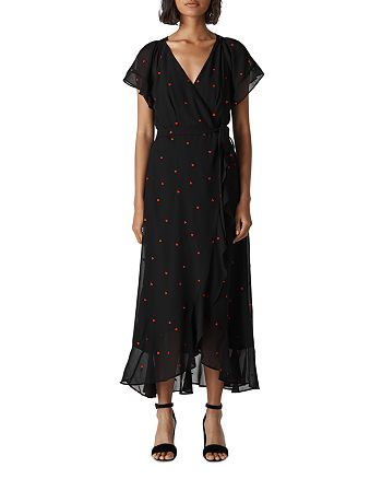 Whistles Heart Embroidered Wrap Dress | Bloomingdale's