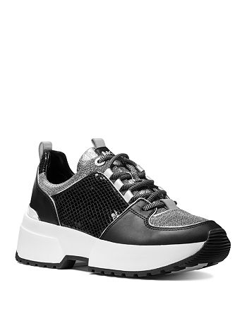 MICHAEL Michael Kors Women's Cosmo Mixed Media Lace-Up Sneakers ...