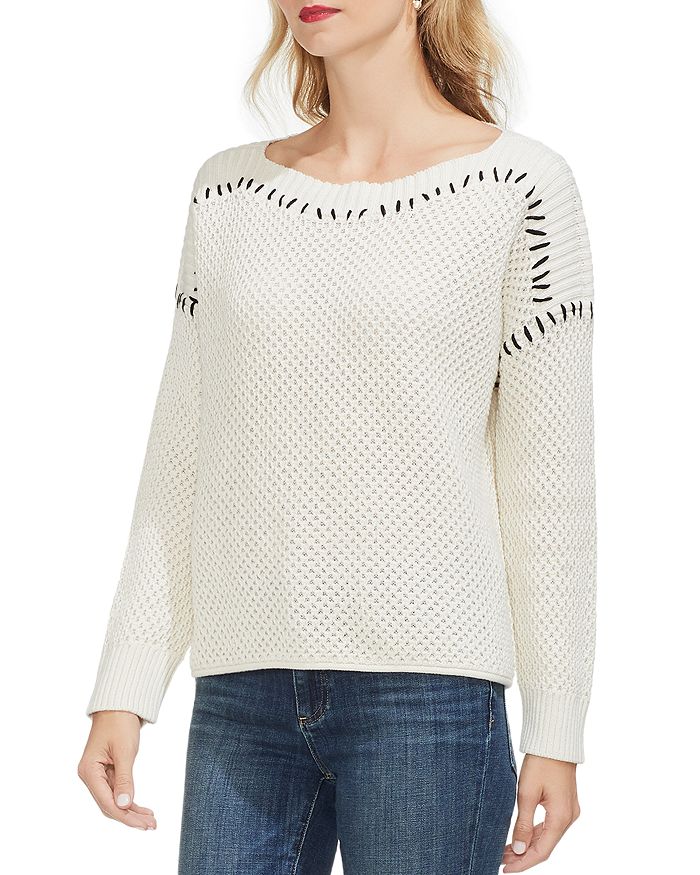 VINCE CAMUTO Contrast Stitch Sweater | Bloomingdale's
