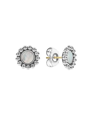 Sterling Silver Maya Mother-Of-Pearl Circle Earrings