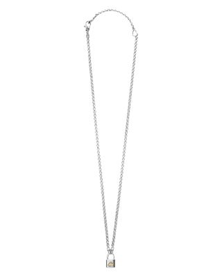 Sterling Silver & 18K Yellow Gold Beloved Lock Pendant Necklace, 18"