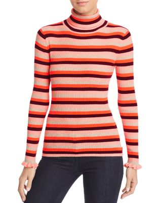 \u0026 Soda Striped Rib-Knit Turtleneck Top 