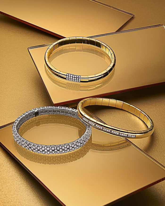 Shop Roberto Demeglio 18k White Gold Cashmere Collection Stretch Bracelet With Diamonds