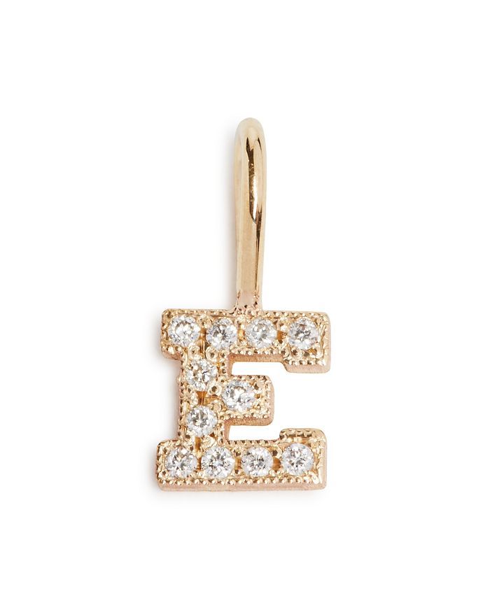 Zoë Chicco 14k Yellow Gold Diamond Initial Charm In E/gold