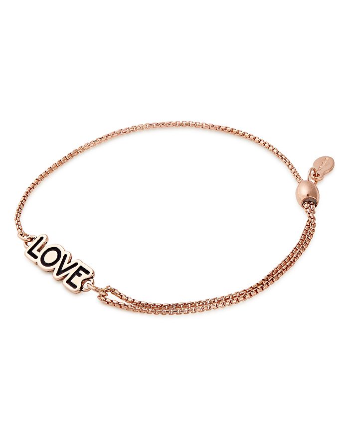Alex And Ani Love Pull Chain Bracelet In Rose Gold