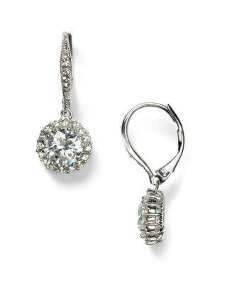 Nadri Framed Round Cubic Zirconia Drop Earrings