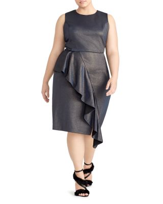 Rachel Roy Plus Augustine Metallic Ruffle Dress Bloomingdale s