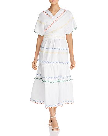 Tory Burch Embroidered Wrap Dress | Bloomingdale's
