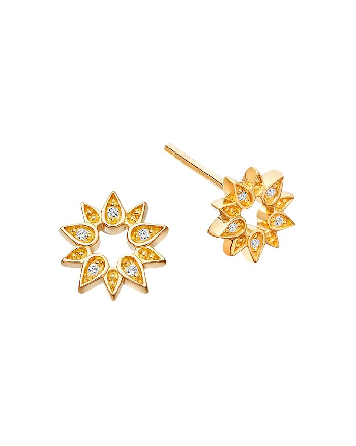 Astley Clarke Mini Sun Biography Stud Earrings In 18k Gold-plated Sterling Silver Or 18k Rose Gold-plated Sterling