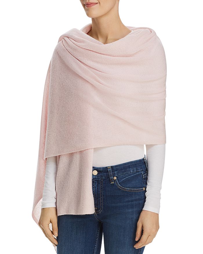 C By Bloomingdale's Cashmere Travel Wrap - 100% Exclusive In Petal Pink