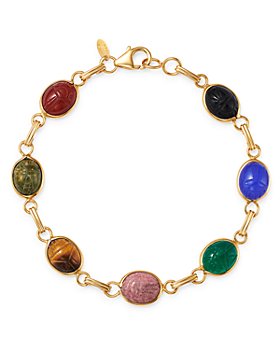 Bloomingdale's - Multi-Stone Scarab Link Bracelet in 14K Yellow Gold - 100% Exclusive