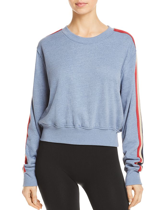 Spiritual Gangster Track Stripe Cropped Sweatshirt Bloomingdale s