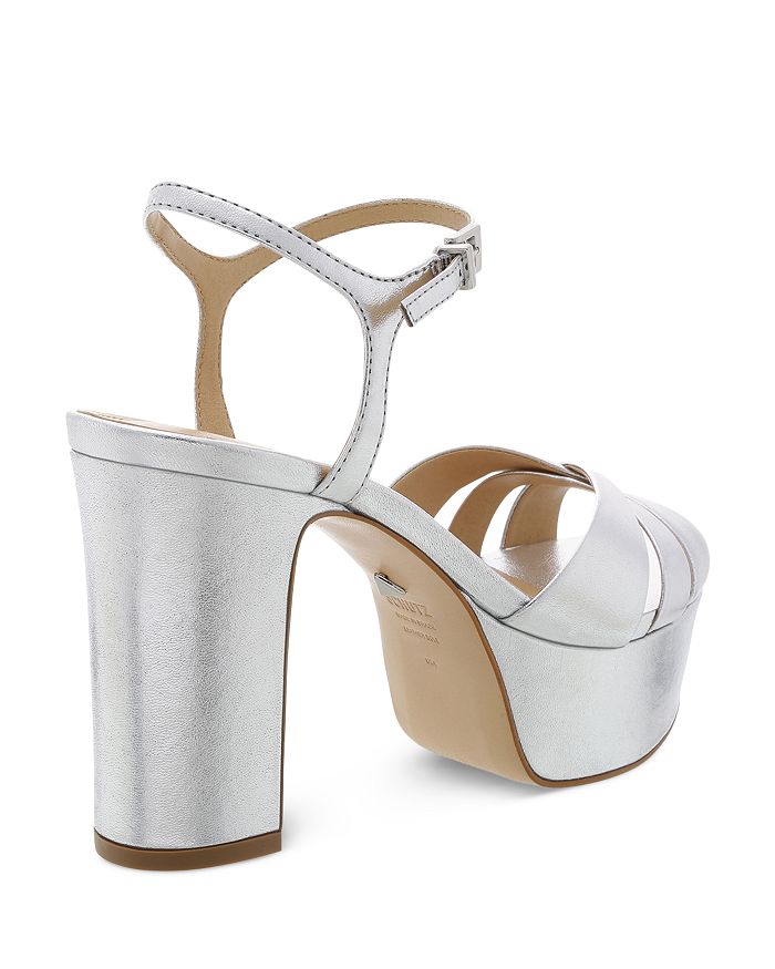 Shop Schutz Women's Keefa High-heel Platform Sandals In Prata Silver Leather