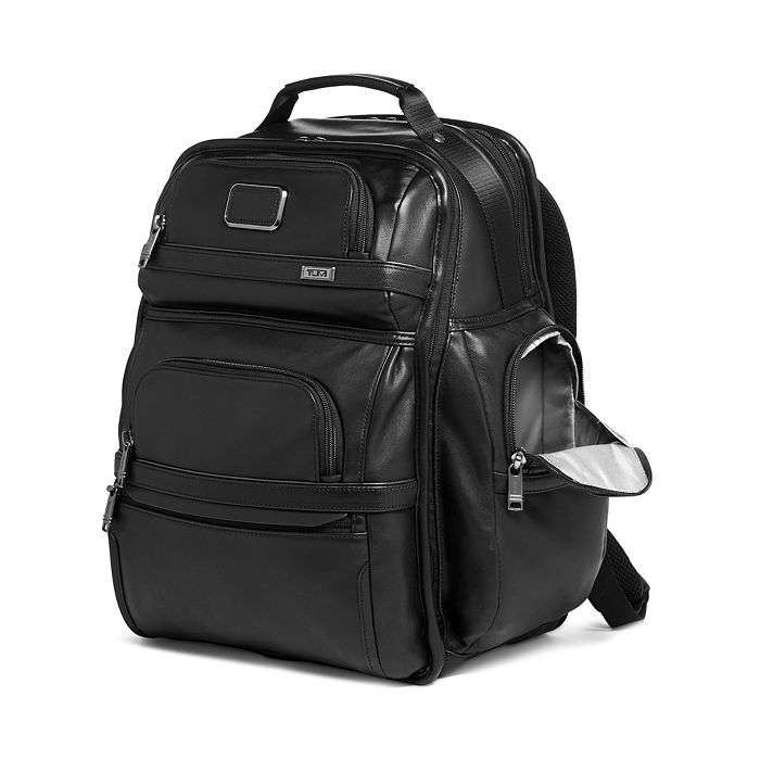 Shop Tumi Alpha 3 Leather Brief Pack In Black