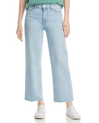 PAIGE Nellie Crop Wide-Leg Jeans in Myrtle | Bloomingdale's