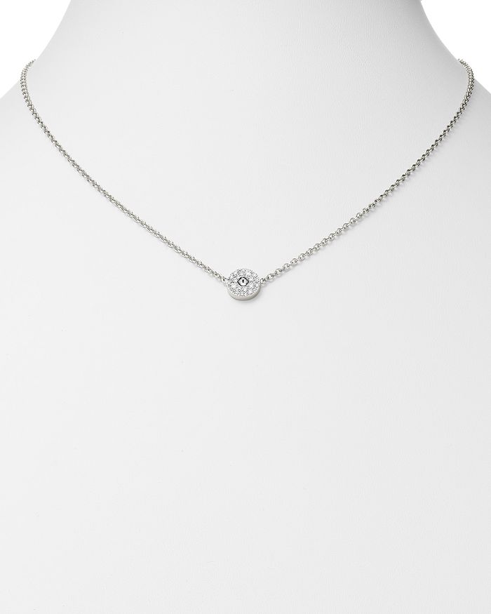 Shop Roberto Coin 18k White Gold Pois Moi Pave Diamond Pendant Necklace, 18