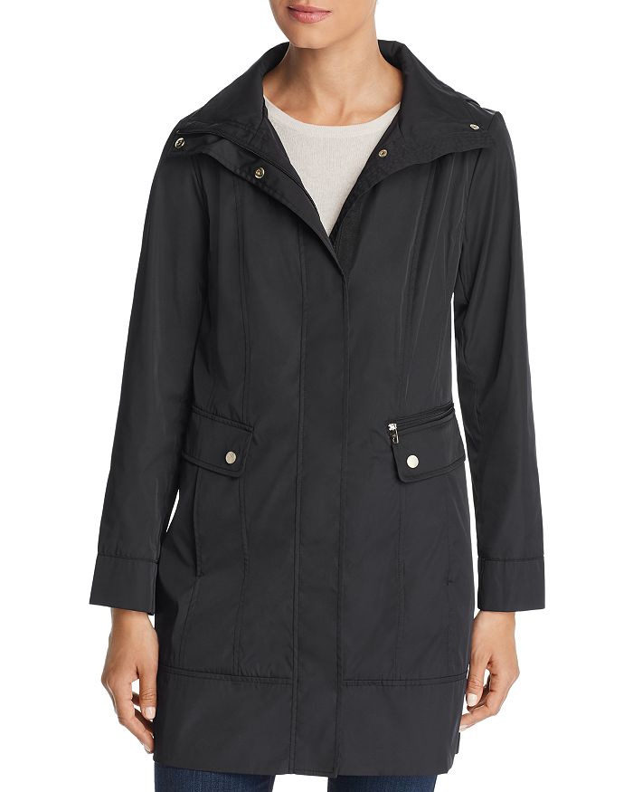 Cole Haan Packable Rain Jacket In Black