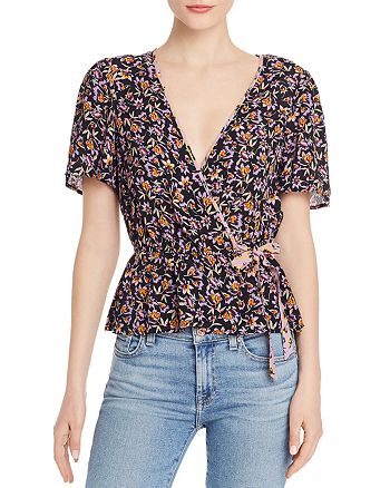 Band of Gypsies Nashville Floral Faux-Wrap Blouse | Bloomingdale's