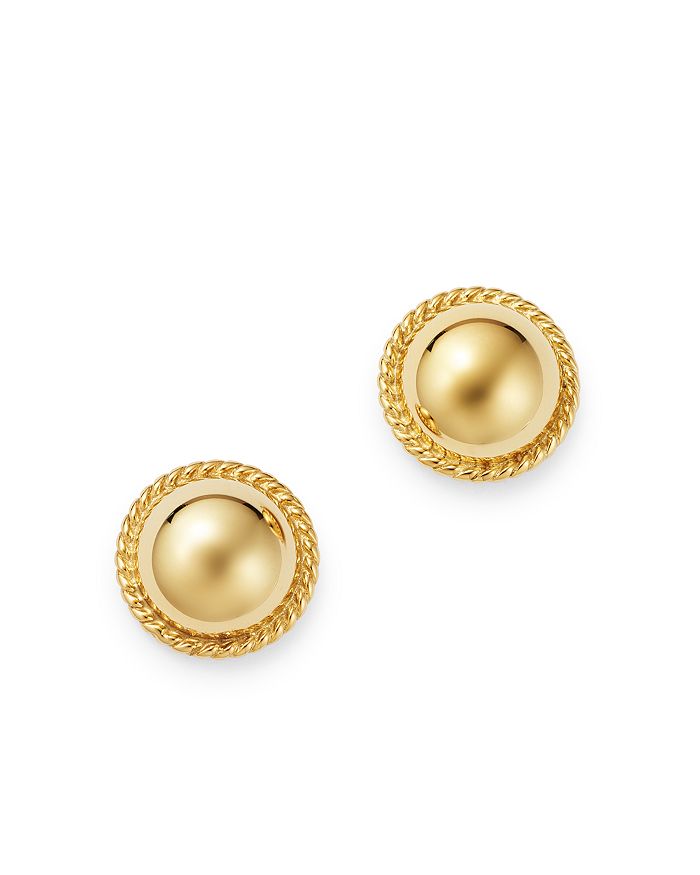 Bloomingdale's Braided-edge Dome Stud Earrings In 14k Yellow Gold - 100% Exclusive