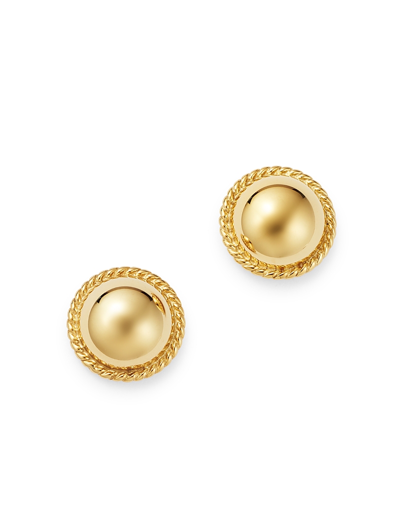 Bloomingdale's Braided-edge Dome Stud Earrings In 14k Yellow Gold - Exclusive In Gold