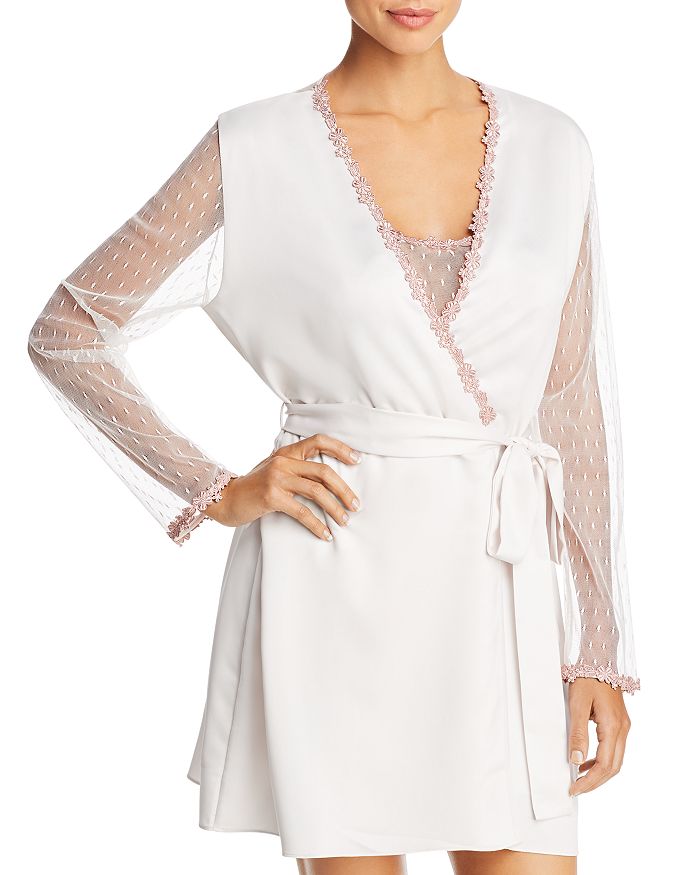 Flora Nikrooz Showstopper Charmeuse Cover-up Robe In Pink Cloud