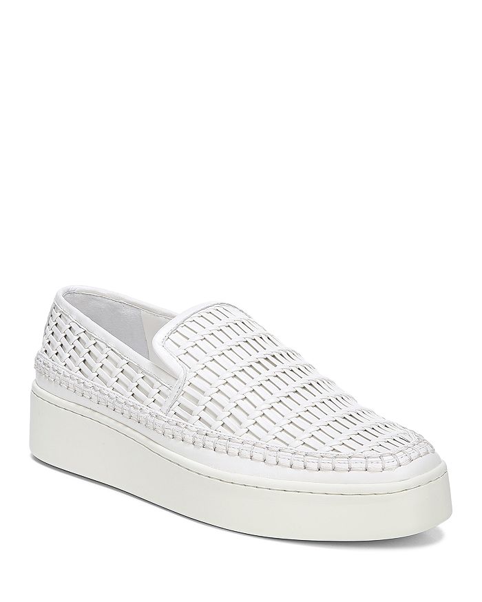 VINCE WOMEN'S STAFFORD WOVEN LEATHER PLATFORM SLIP-ON SNEAKERS,G3477L1