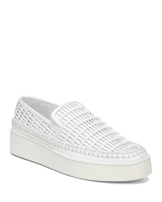 Vince Women's Stafford Woven Leather Platform Slip-On Sneakers