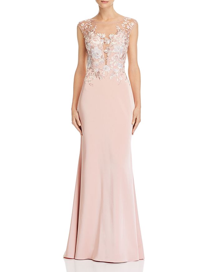 Basix Floral Embroidered Gown Bloomingdale s