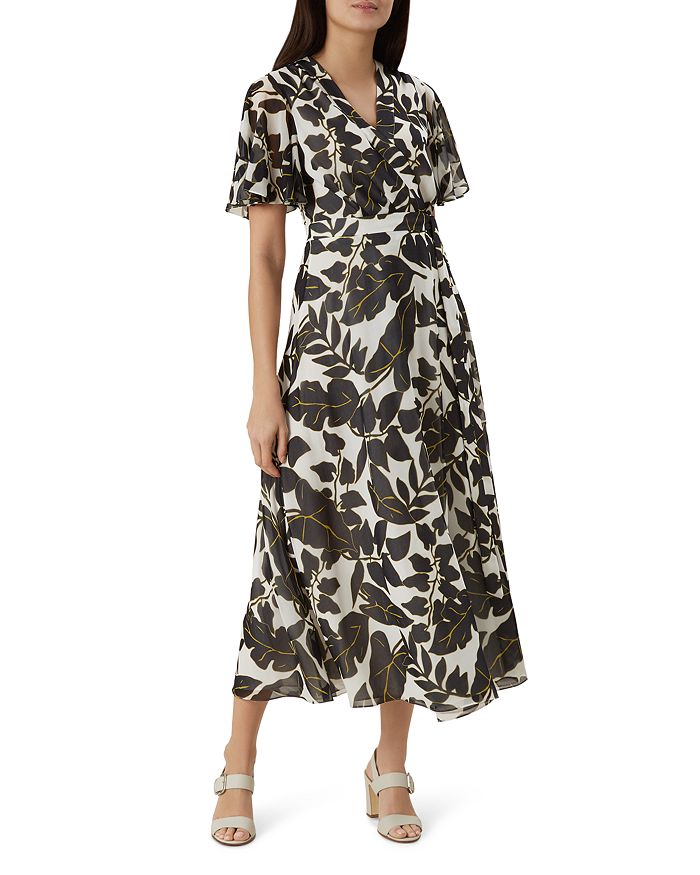 HOBBS LONDON Maria Leaf Print Wrap Dress - 100% Exclusive | Bloomingdale's